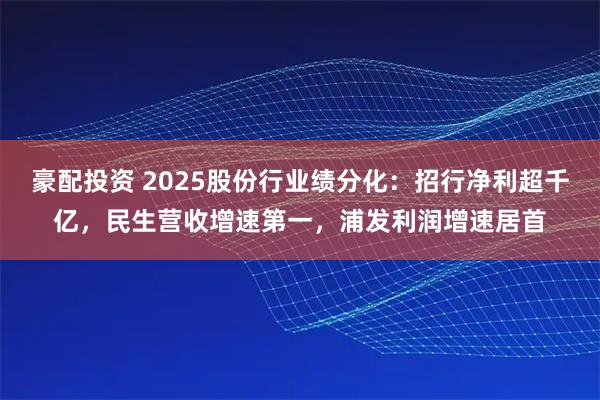 豪配投资 2025股份行业绩分化:招行净利超千亿,民生营收增速第一,浦发利润增速居首
