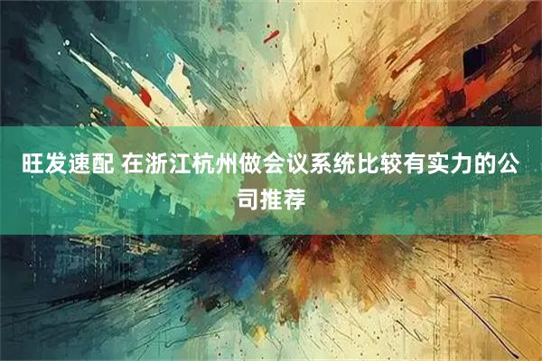 旺发速配 在浙江杭州做会议系统比较有实力的公司推荐